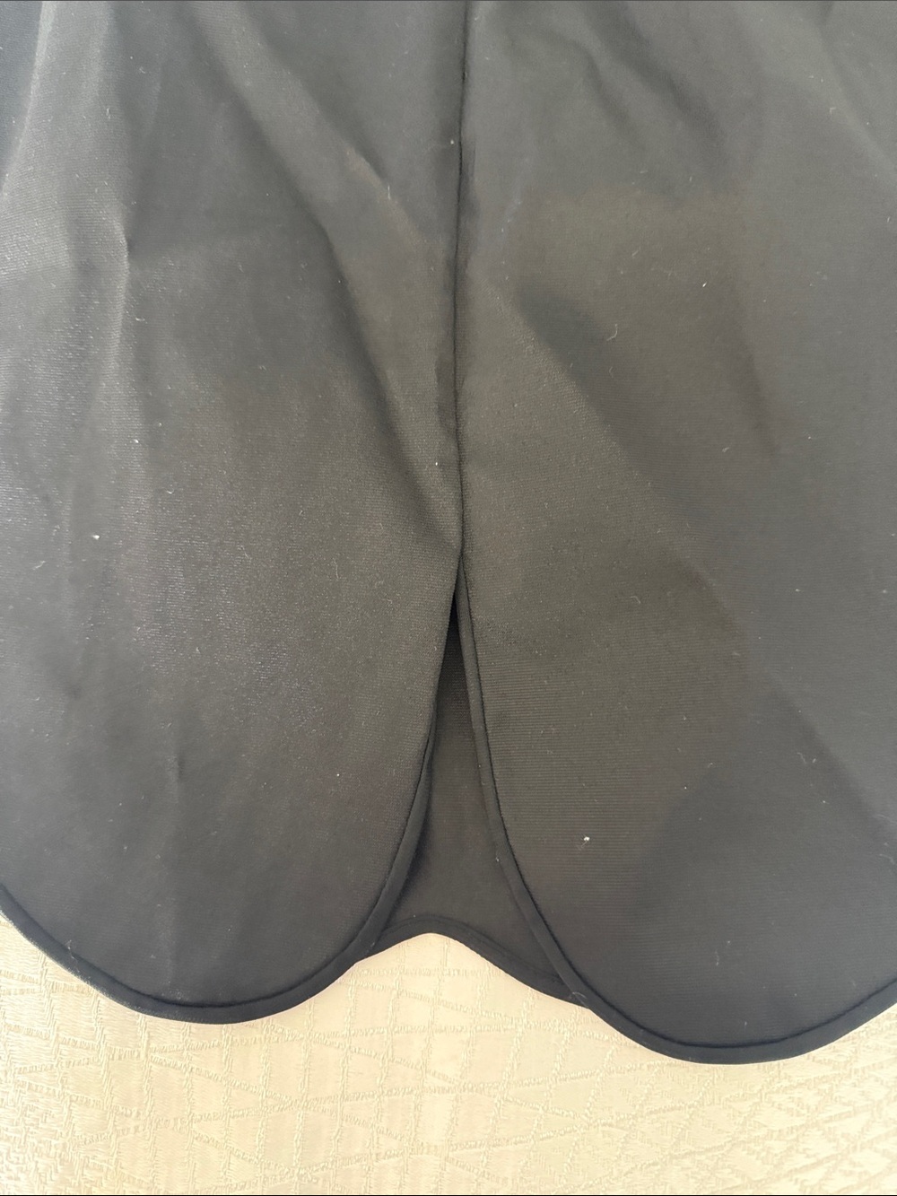 Vanity Fair Black A-Line Skirt with Scalloped Hem - Picture 5 of 6